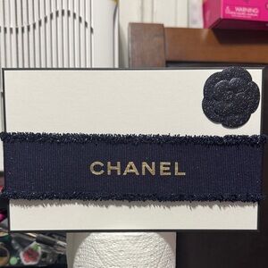 CHANEL BOX ONLY with Navy and Gold Accents